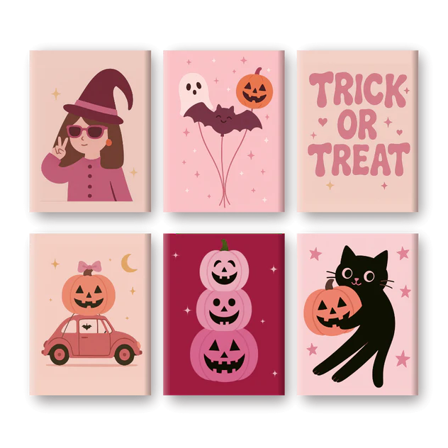 Coffret “Pinkoween” – 6 peintures par numéro