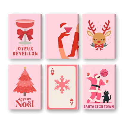 Coffret de 6 peintures par numéro “Réveillon Girly”