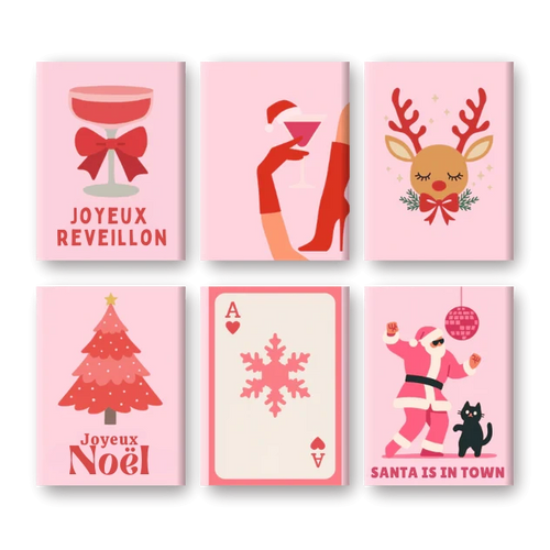 Coffret de 6 peintures par numéro “Réveillon Girly”