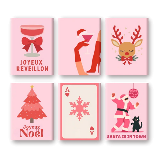 Coffret de 6 peintures par numéro “Réveillon Girly”