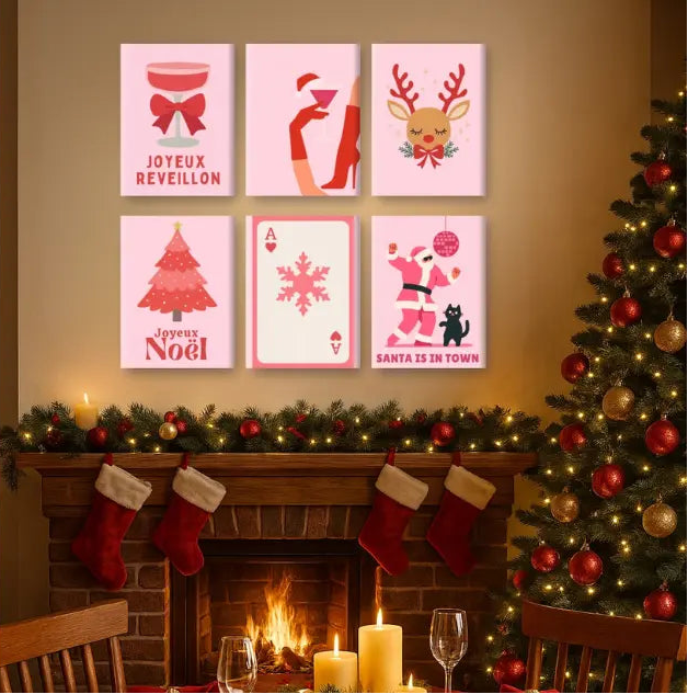 Peintures par numéro Réveillon Girly en décoration murale – pour un Noël magique – Maison Artsen