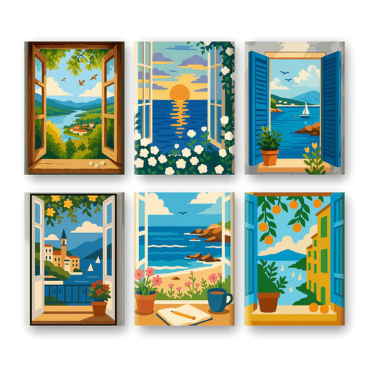Mini Peinture par Numéros 20x20cm avec cadre Plage Malibu – Figured'Art Mini Peinture par Numéros 20x20cm avec cadre Plage Malibu – Figured'Art