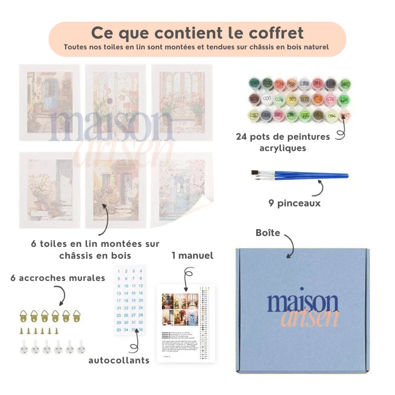 Coffret de 6 peintures par numéro “La fête de Noël”