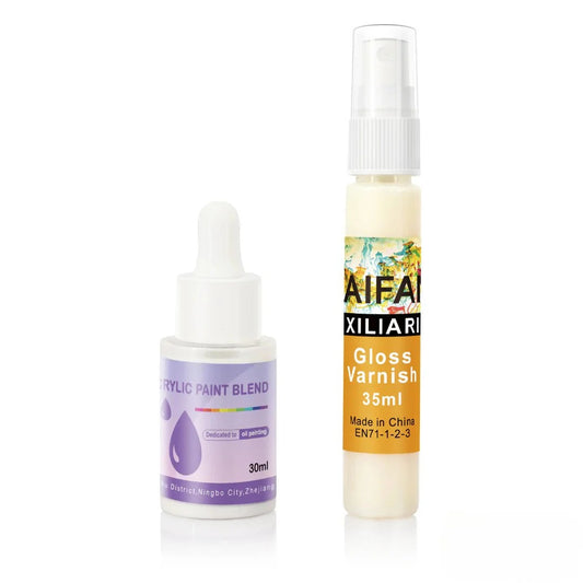 Duo médium acrylique & vernis brillant – 30 ml + 35 ml – Maison Artsen