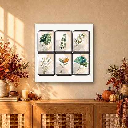 Coffret de 6 peintures par numéro Herbier Moderne, mini-toiles présentées au mur, Maison Artsen