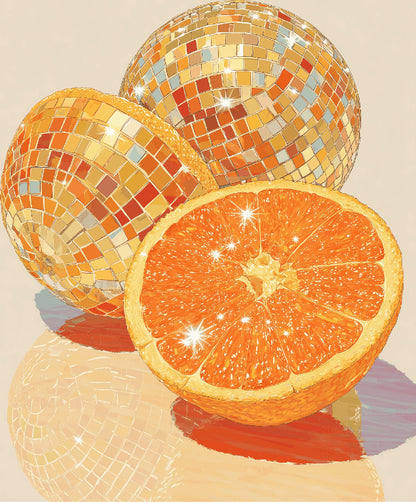 Peinture par numéro adulte Oranges à Facettes, visuel complet du design sur toile, Maison Artsen