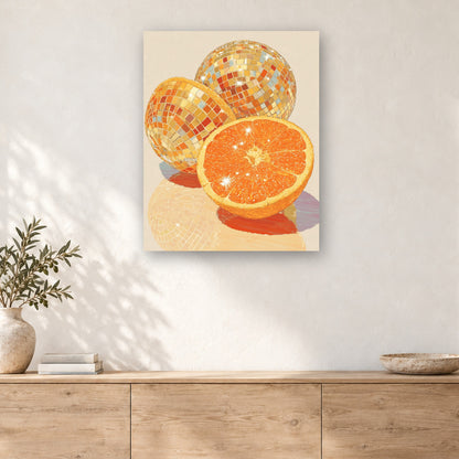Tableau peinture par numéro Oranges à Facettes accroché dans un intérieur décoré, Maison Artsen