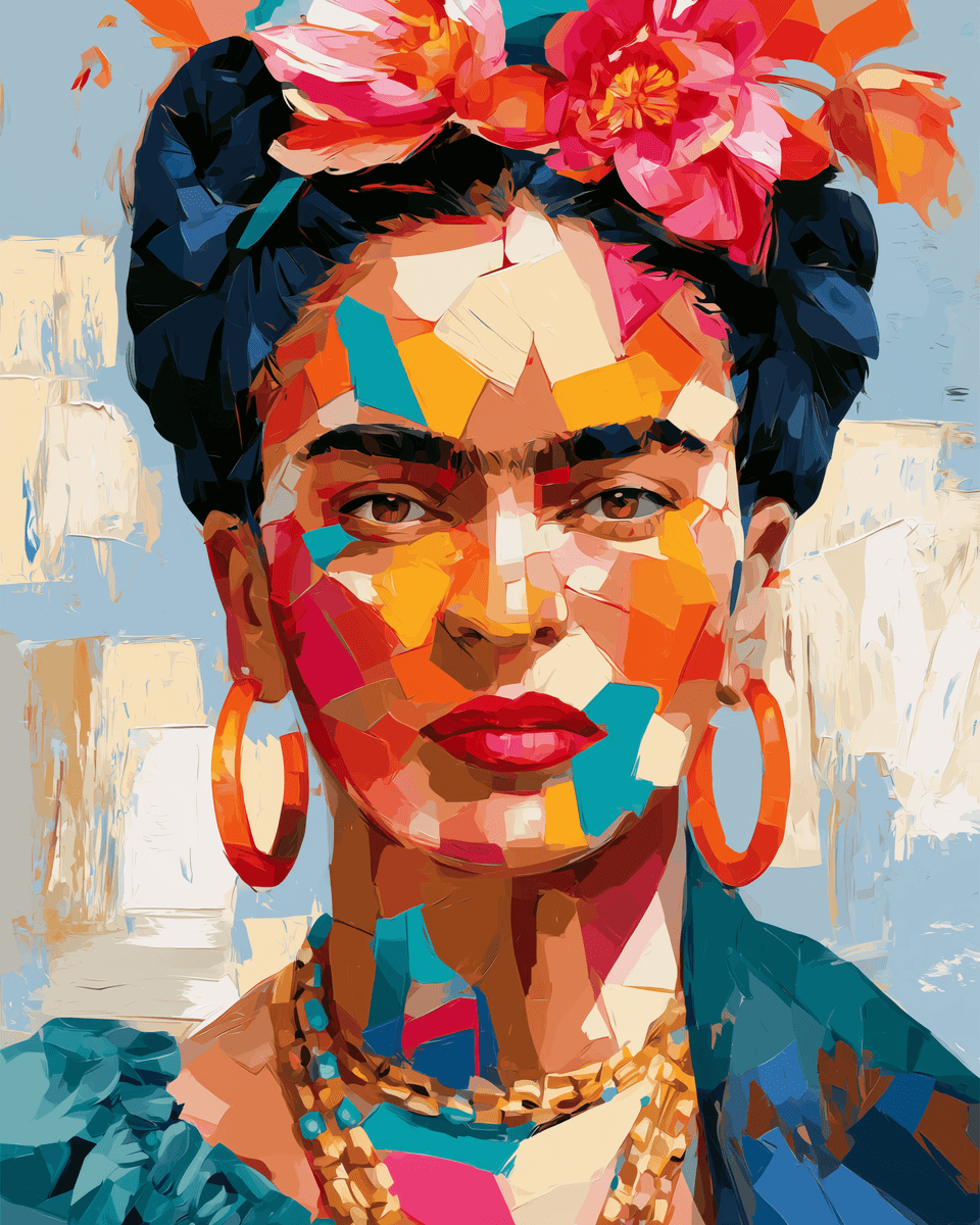 Peinture par numéro adulte Couronne de Fleurs, visuel complet du design sur toile, Maison Artsen