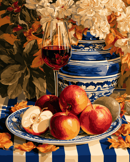 Peinture par numéro Table aux Pommes d'Automne, a plat — Maison Artsen