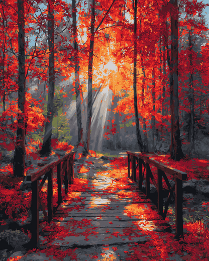 Peinture par numéro Éclat de la Forêt, a plat — Maison Artsen