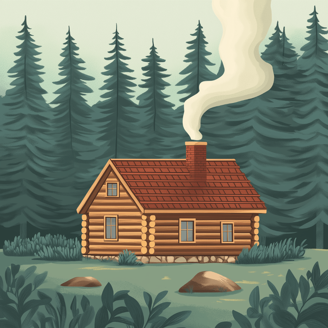 Peinture par numéro Chalet Paisible, a plat — Maison Artsen