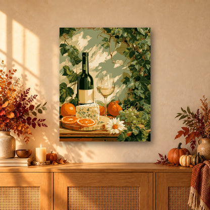 Tableau peinture par numéro Vin Blanc sous le Lierre accroché dans un intérieur décoré, Maison Artsen