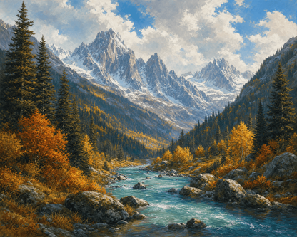 Peinture par numéro Majesté des Montagnes, a plat — Maison Artsen