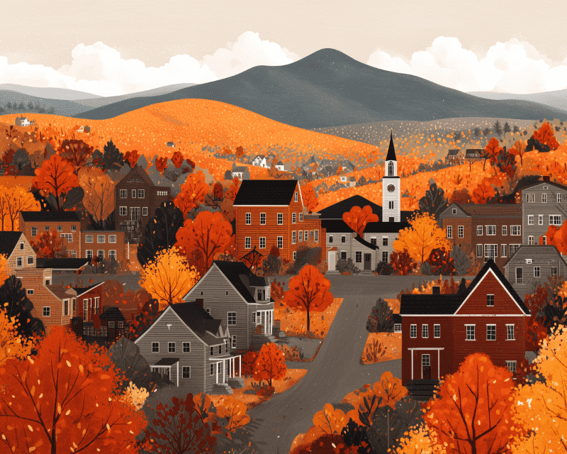 Peinture par numéro Collines d'Automne, a plat — Maison Artsen