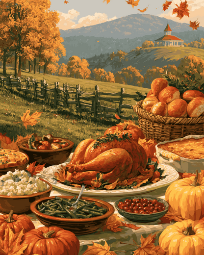 Peinture par numéro Festin d'Automne, a plat — Maison Artsen