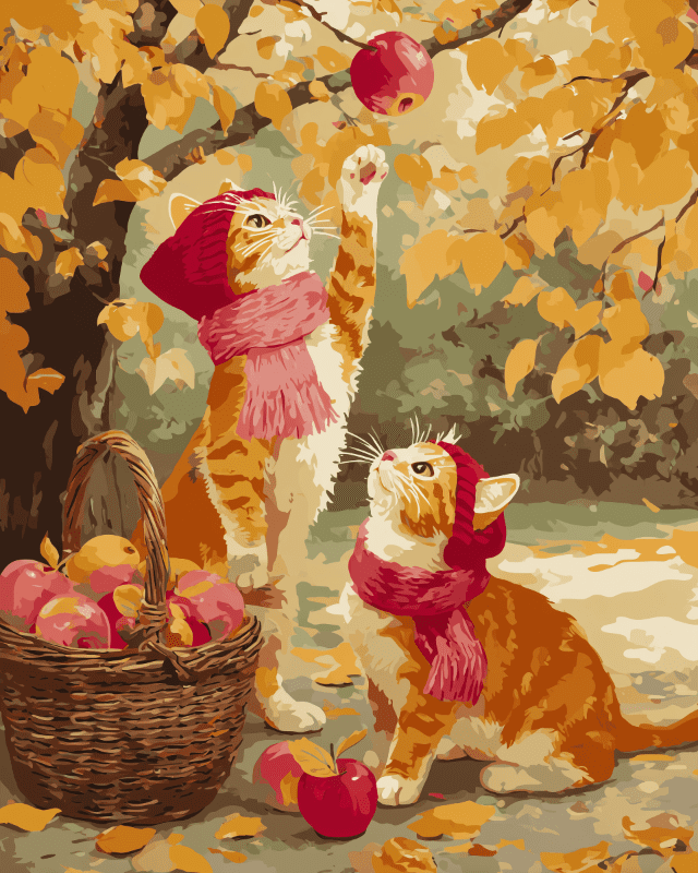 Peinture par numéro Cueillette des Pommes, a plat — Maison Artsen