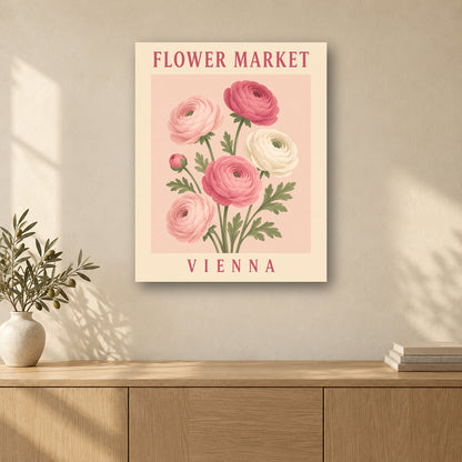 Tableau peinture par numéro Fleurs de Vienne accroché dans un intérieur décoré, Maison Artsen