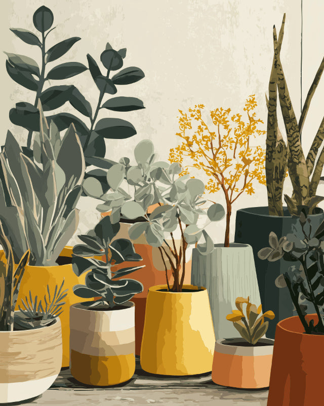 Peinture par numéro adulte Coin de Sérénité, visuel complet du design sur toile, Maison Artsen