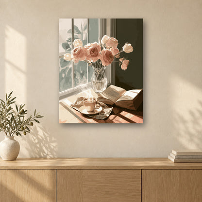 Tableau peinture par numéro Atmosphère Douillette accroché dans un intérieur décoré, Maison Artsen