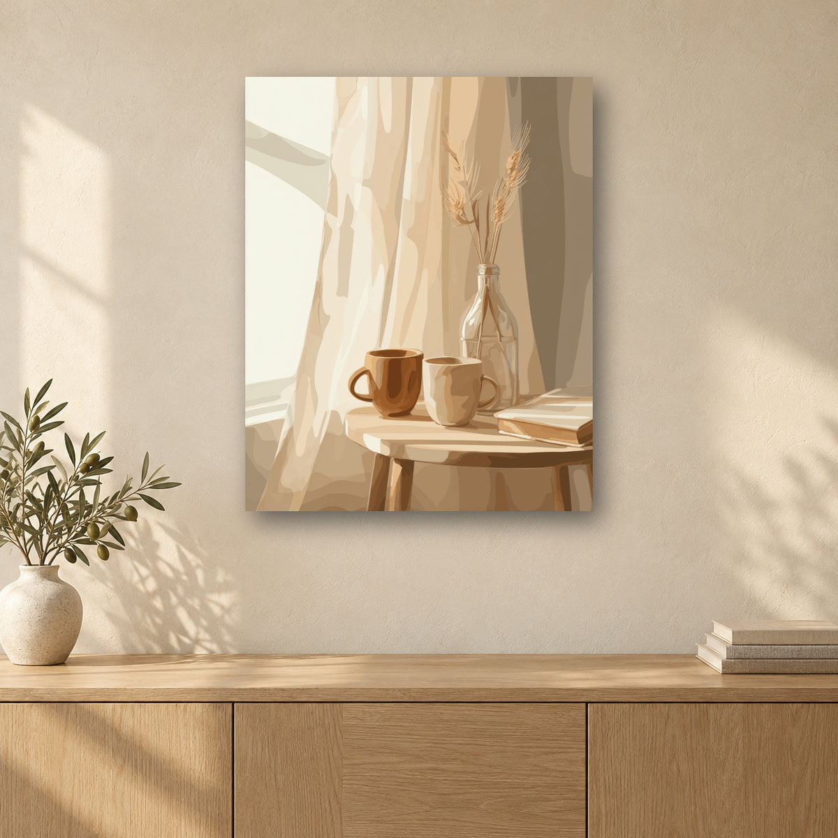 Tableau peinture par numéro Couleurs de Blé accroché dans un intérieur décoré, Maison Artsen