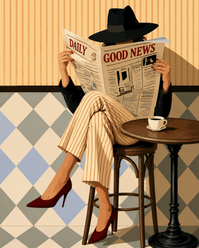 Peinture par numéro adulte La Lectrice du Matin, visuel complet du design sur toile, Maison Artsen