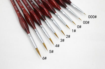 Kit de 9 pinceaux multi-tailles – Manche en bois – Maison Artsen