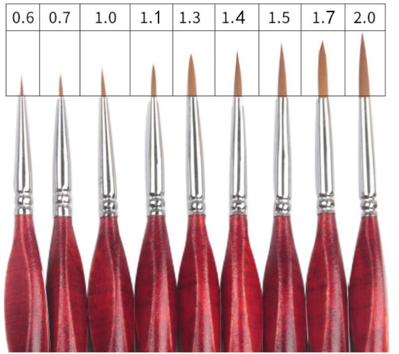 Kit de 9 pinceaux multi-tailles – Manche en bois – Maison Artsen