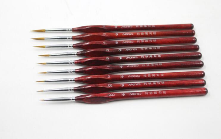 Kit de 9 pinceaux multi-tailles – Manche en bois – Maison Artsen
