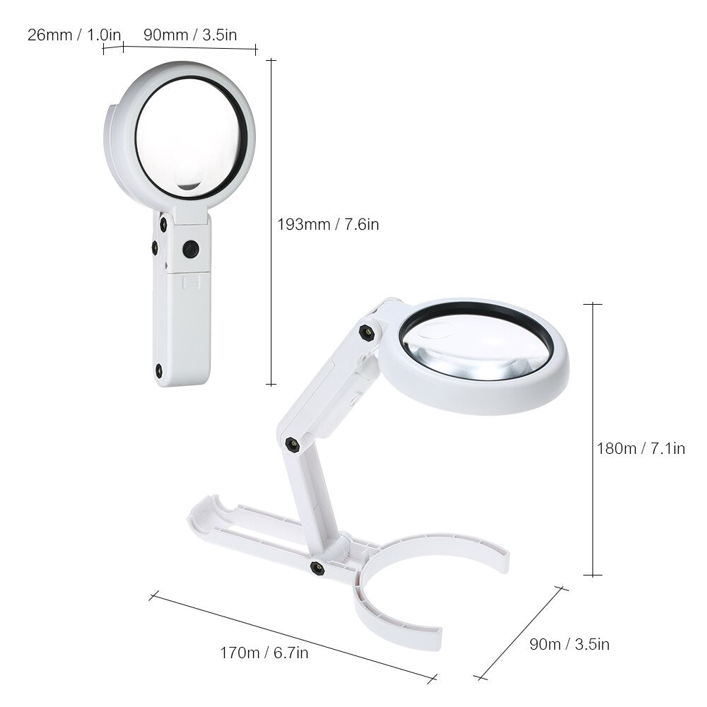 Loupe pliable LED, dimensions – Maison Artsen