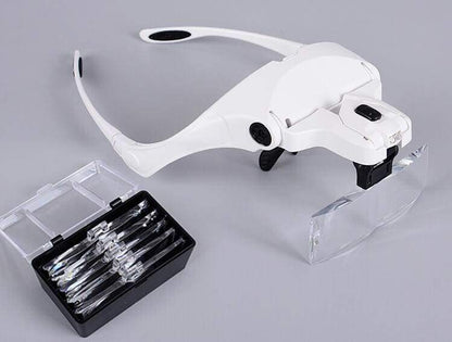Lunettes loupe de précision avec lampe LED – 5 lentilles – Maison Artsen