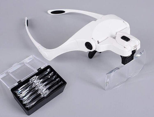 Lunettes loupe de précision avec lampe LED – 5 lentilles – Maison Artsen