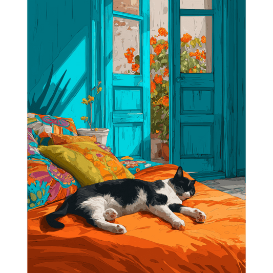 Sieste Colorée - Tableau peinture par numéro