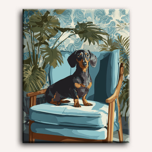 Dachshund Poseur - Peinture par numéro Maison Artsen