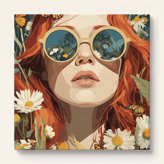 Peinture par numéro adulte À travers des Lunettes Fleuries, toile tendue 30x40 cm — Maison Artsen
