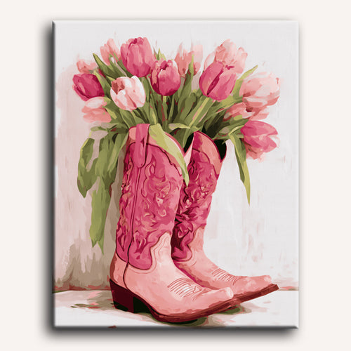 Tulipes Cowgirl - Peinture par numéro Maison Artsen