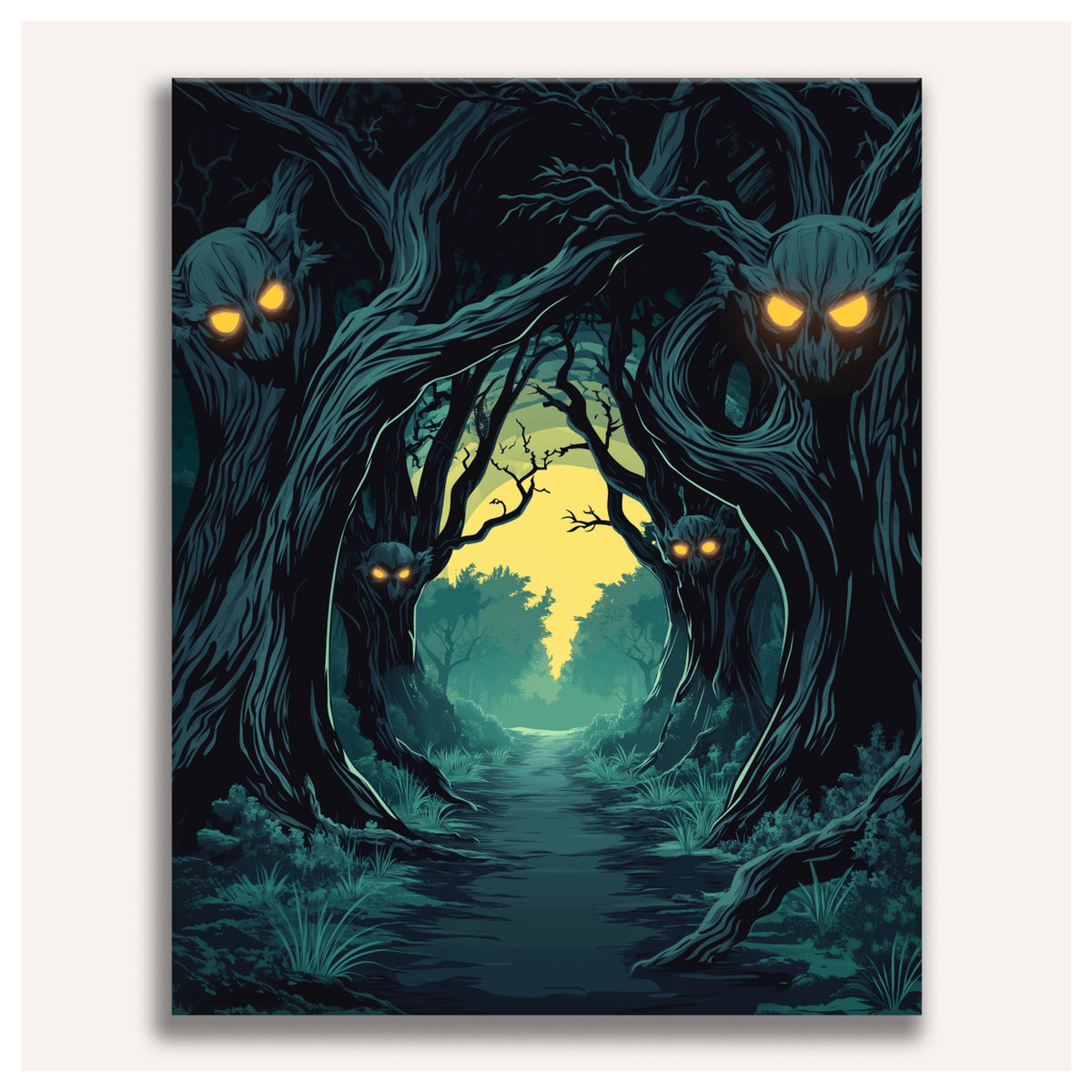 Peinture par numéro adulte Arbres aux Yeux d'Or, toile tendue vue de face — Maison Artsen