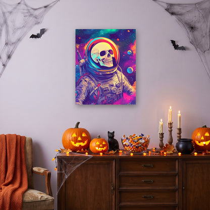 Tableau peinture par numéro Astronaute Squelette accroché dans un intérieur décoré, Maison Artsen
