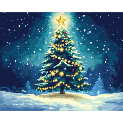 Sapin de Noël Majestueux - Tableau peinture par numéro