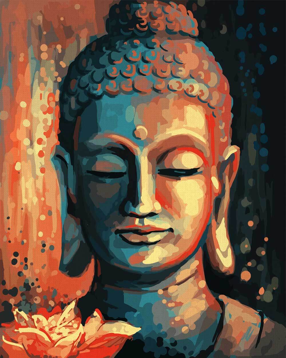 Bouddha Fleuri - Tableau peinture par numéro