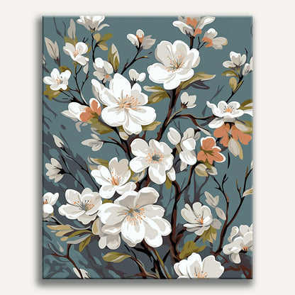 Peinture par numéro adulte Branches de Magnolia, toile tendue 30×40 cm — Maison Artsen