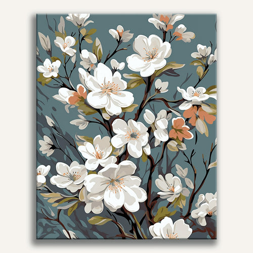 Peinture par numéro adulte Branches de Magnolia, toile tendue 30×40 cm — Maison Artsen