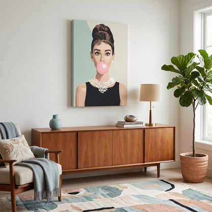 Tableau peinture par numéro Bulle de Chewing-gum accroché dans un intérieur décoré — Maison Artsen