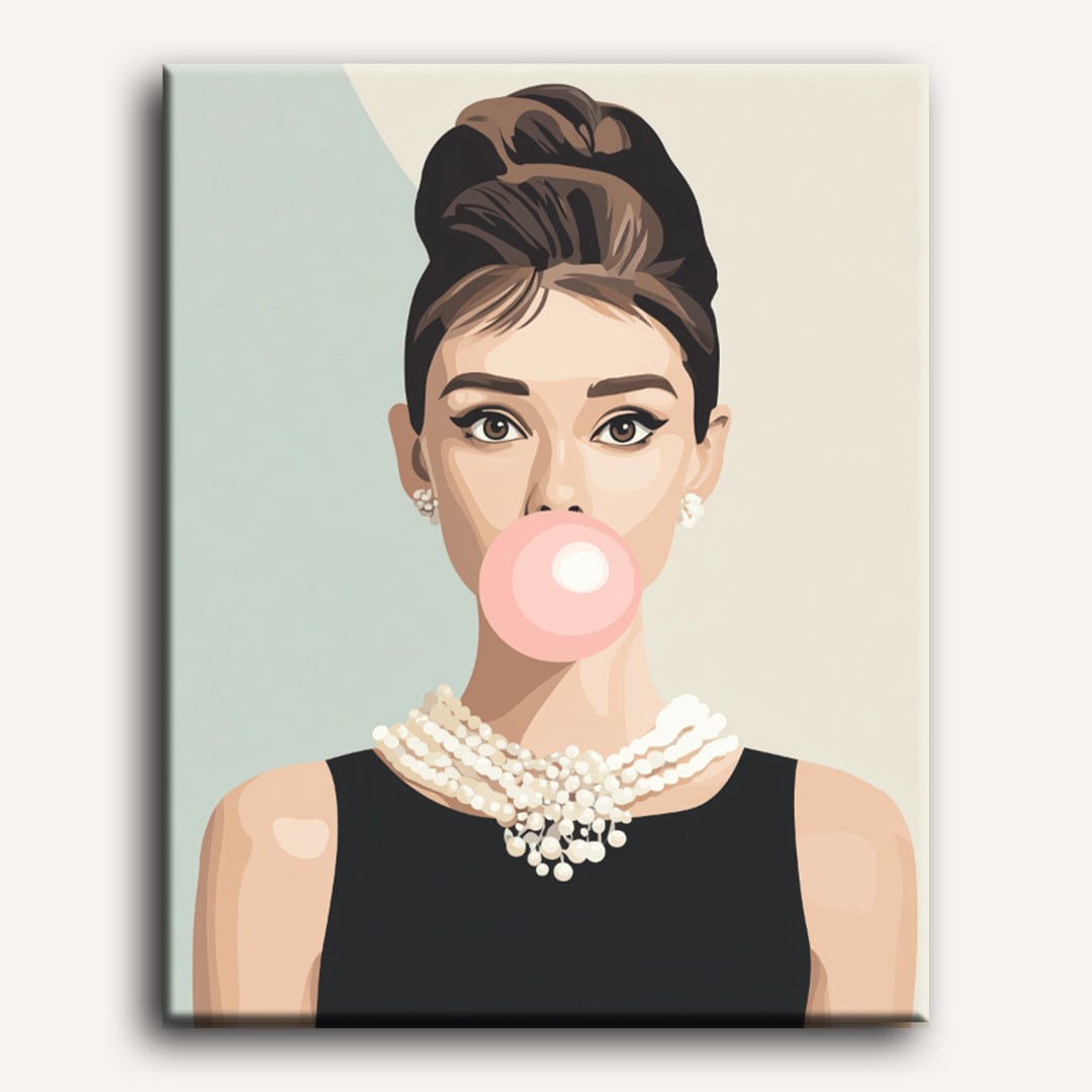 Peinture par numéro adulte Bulle de Chewing-gum, toile tendue 30×40 cm — Maison Artsen