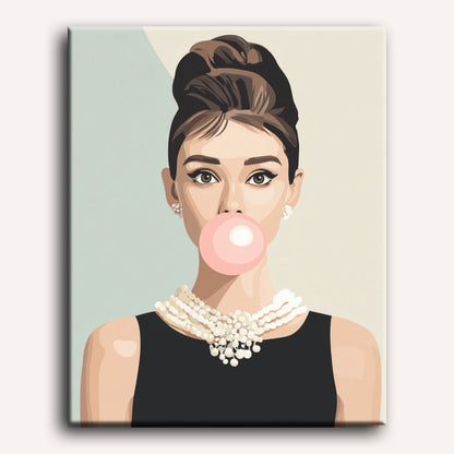 Peinture par numéro adulte Bulle de Chewing-gum, toile tendue 30×40 cm — Maison Artsen
