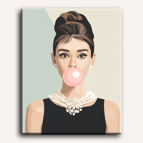 Peinture par numéro adulte Bulle de Chewing-gum, toile tendue 30×40 cm — Maison Artsen