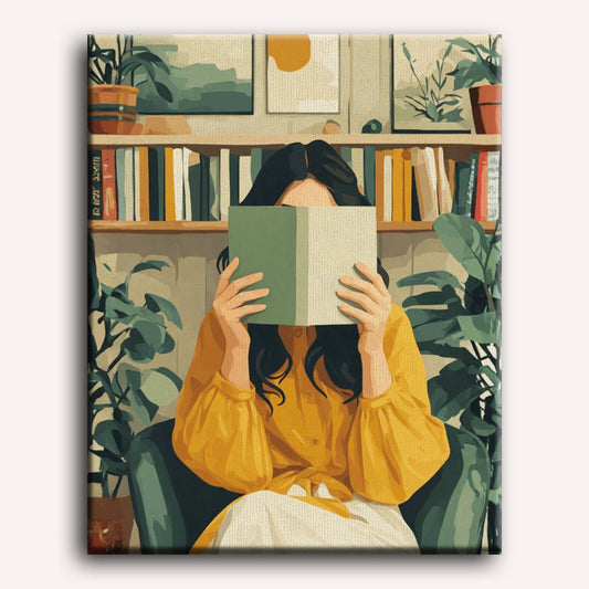 Peinture par numéro adulte Caché entre les Pages, toile tendue 30×40 cm — Maison Artsen