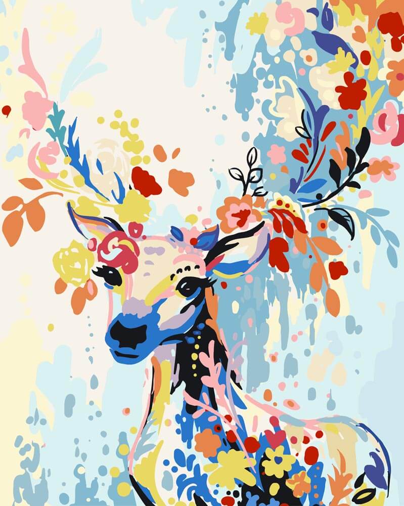 Cerf Printanier - Tableau peinture par numéro