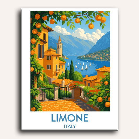 Peinture par numéro adulte Citrons Dolce Vita, visuel complet du design sur toile — Maison Artsen