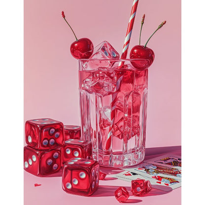 Cocktail Cerise - Tableau peinture par numéro