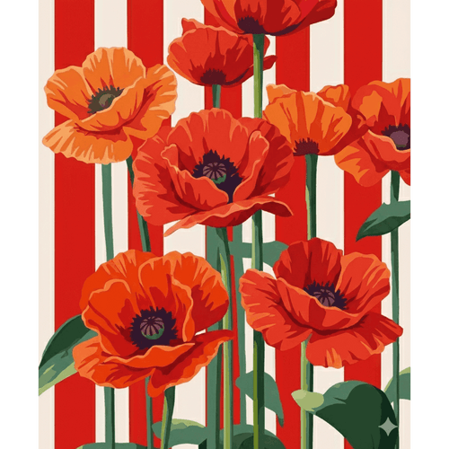 Coquelicots Rouges - Peinture par numéro Maison Artsen